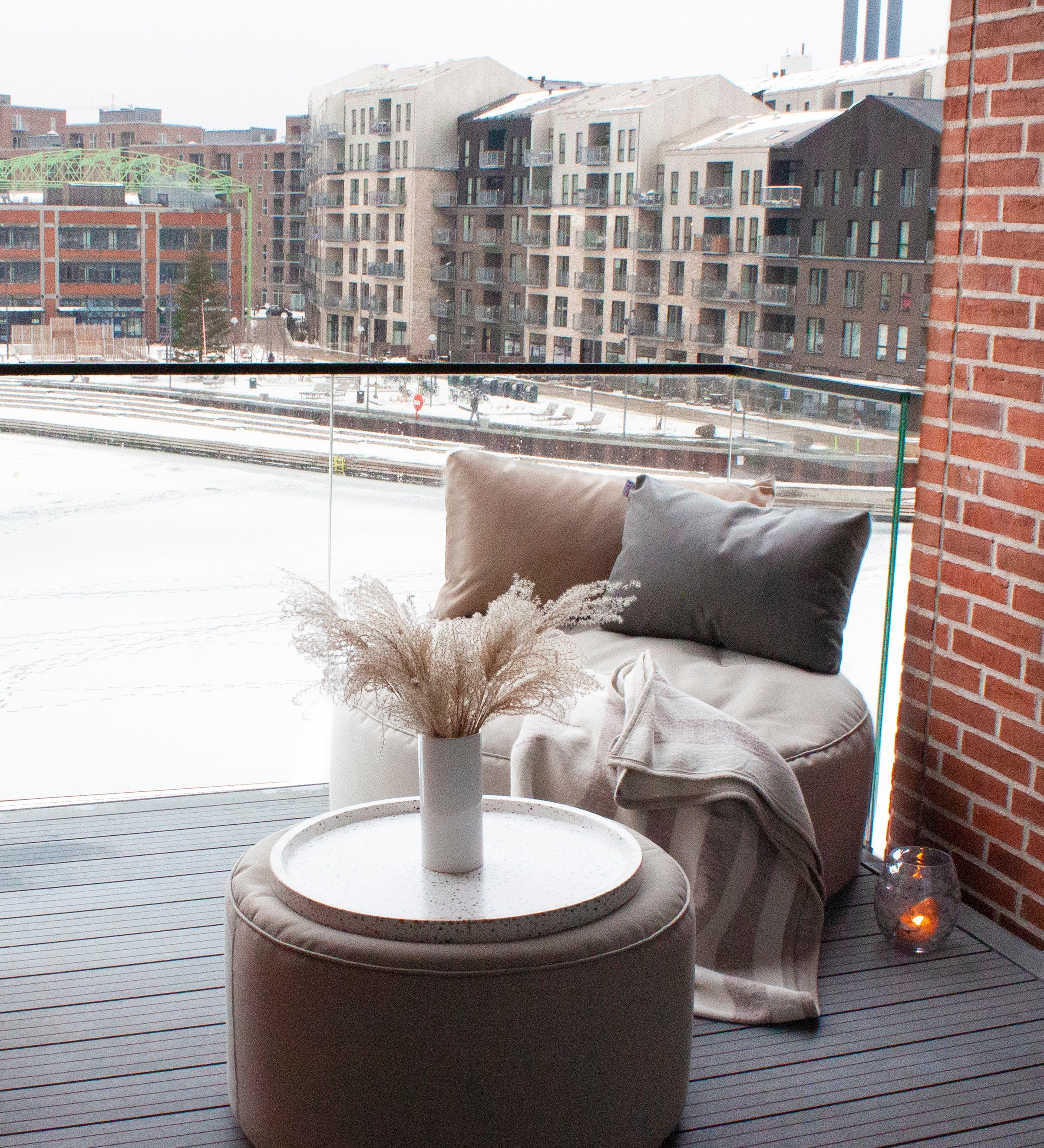 Full Moon Sunbrella Pouf